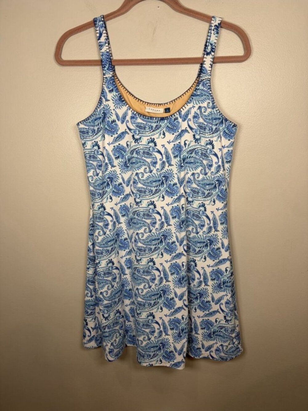 Cabana Life Charleston Sport Tank Dress Size Medium Paisley Stretch Vacation